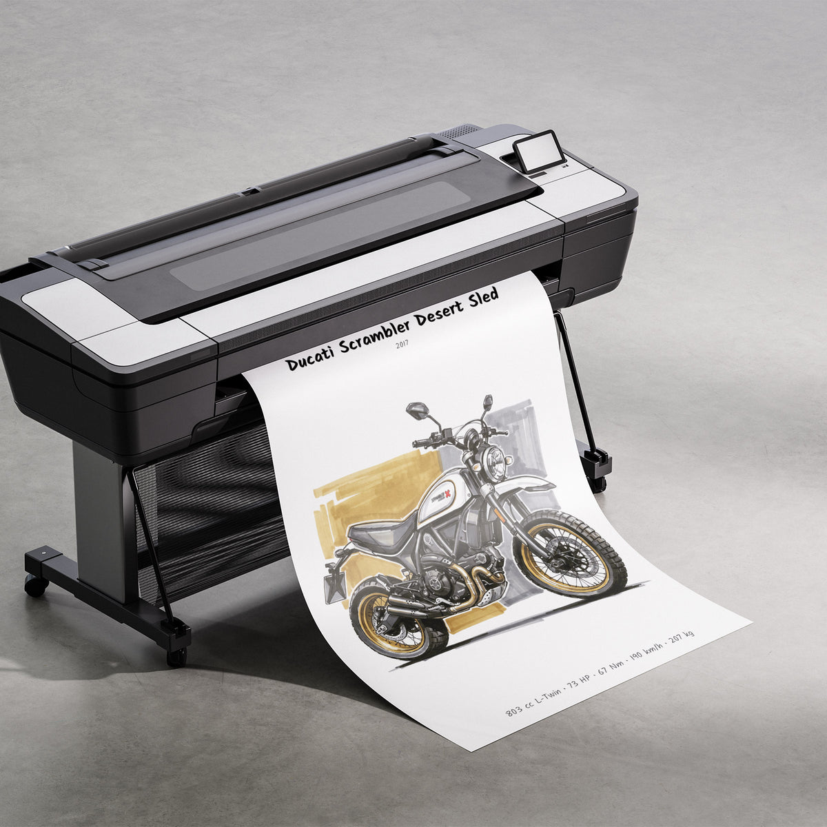 Ducati Scrambler Desert Sled Minimalist Poster