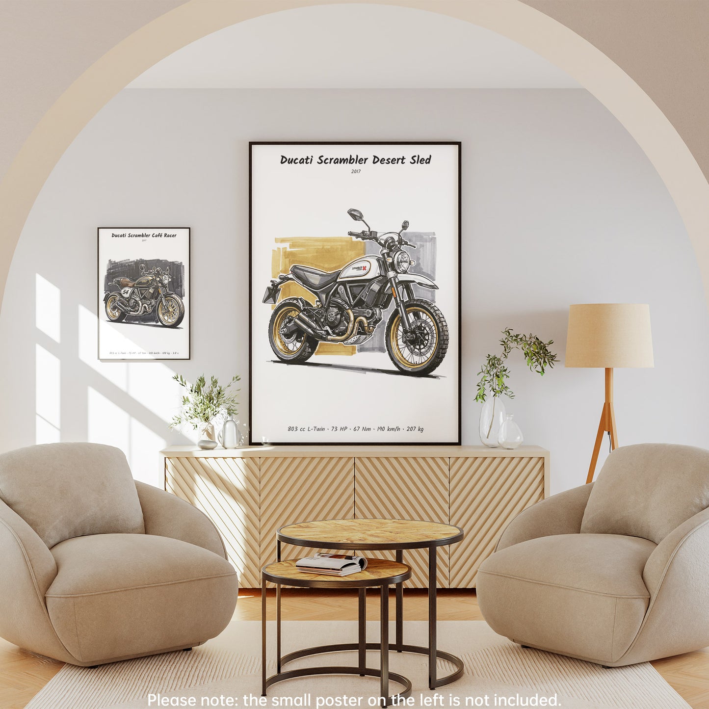 Ducati Scrambler Desert Sled Minimalist Wall Art