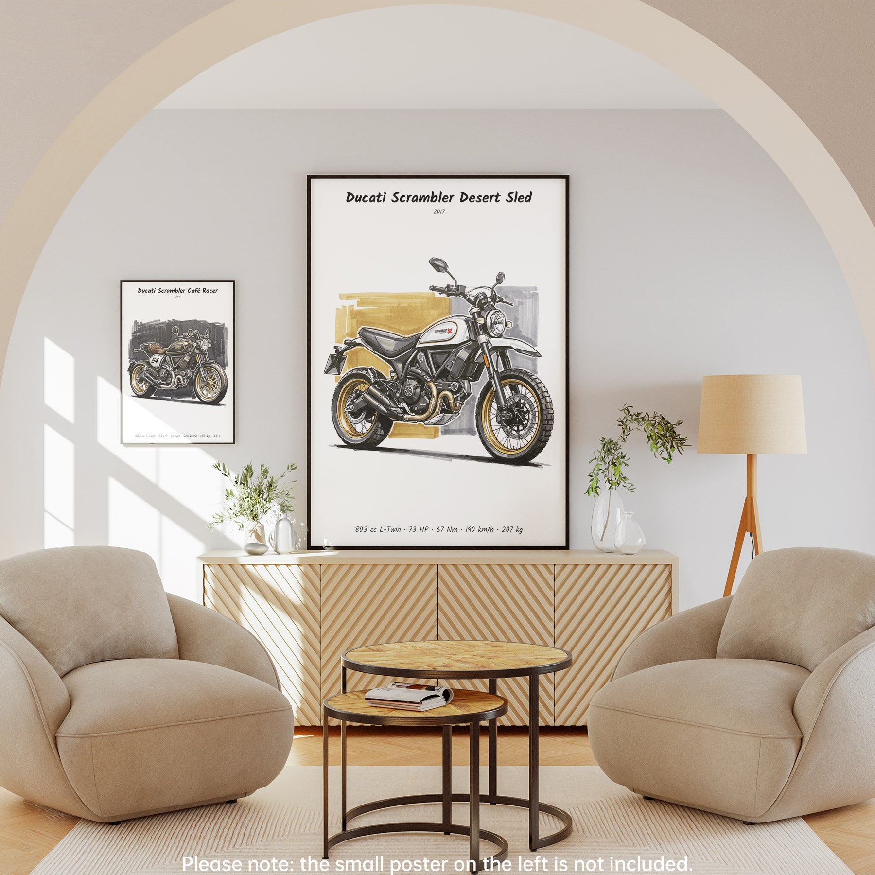 Ducati Scrambler Desert Sled Minimalist Wall Art