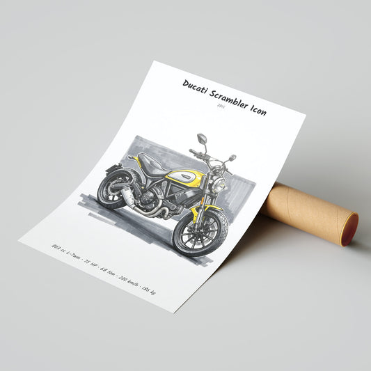 Ducati Scrambler Icon Motorcycle Poster
