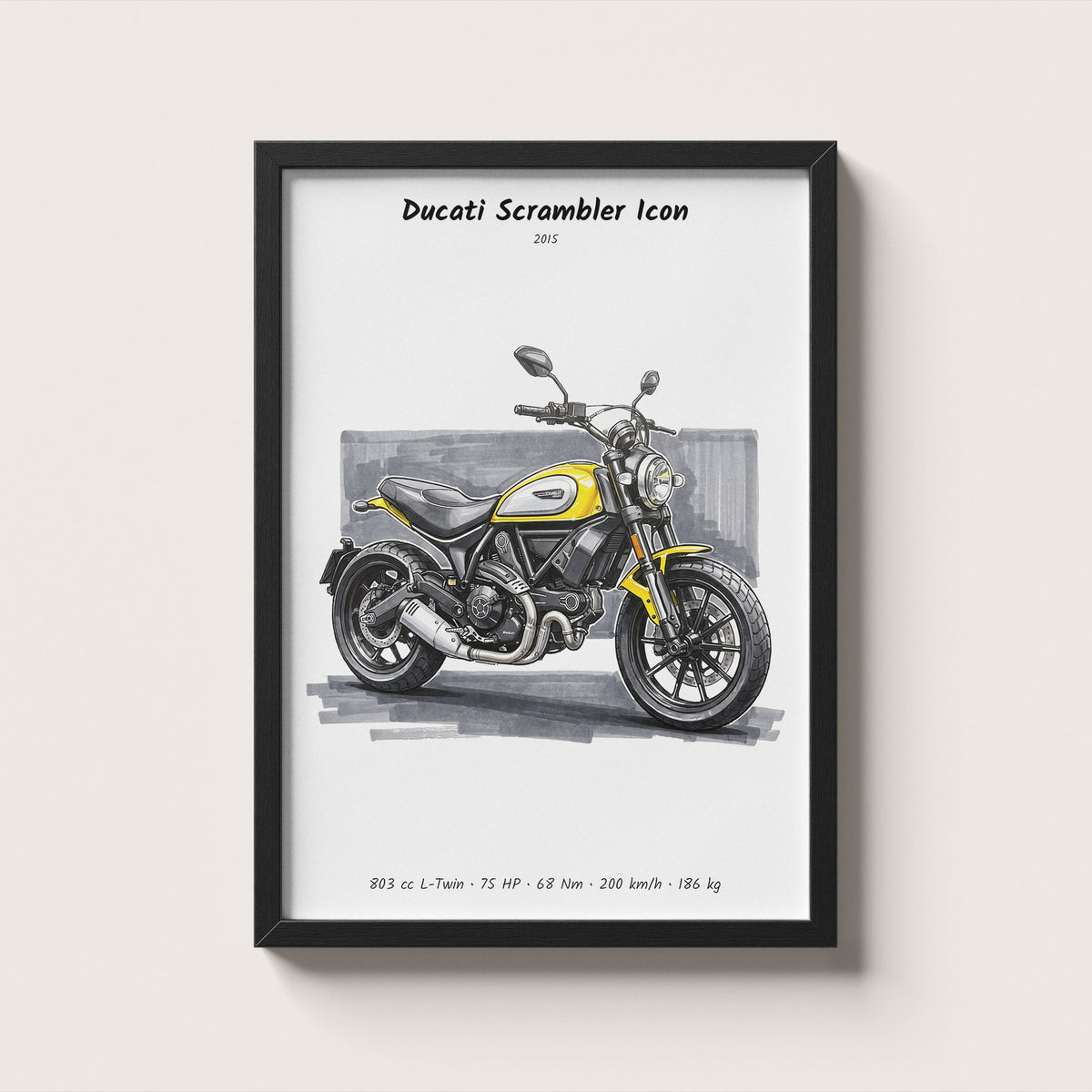 Ducati Scrambler Icon Motorcycle Art Print