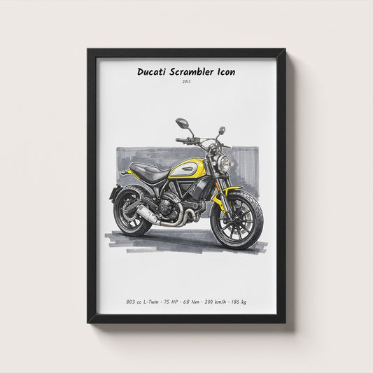 Ducati Scrambler Icon Motorcycle Art Print