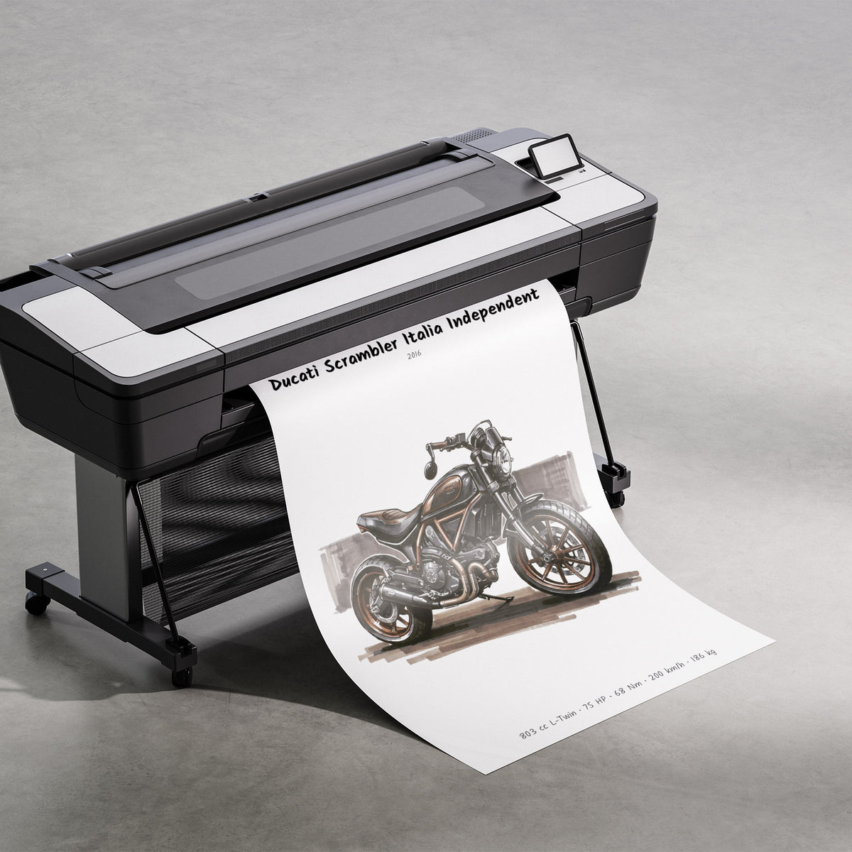 Ducati Scrambler Italia Independent Minimalist Motorcycle Poster