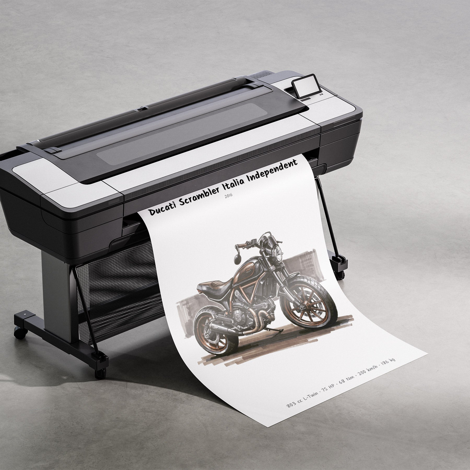 Ducati Scrambler Italia Independent Minimalist Motorcycle Poster