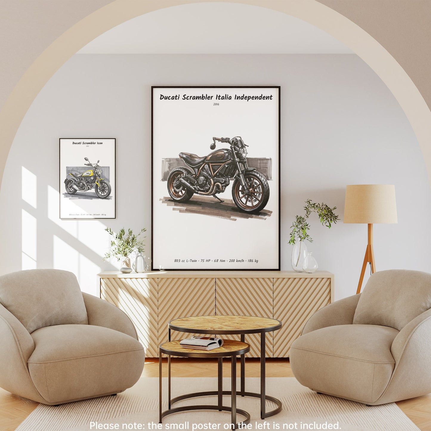 Ducati Scrambler Italia Independent Minimalist Motorcycle Wall Art