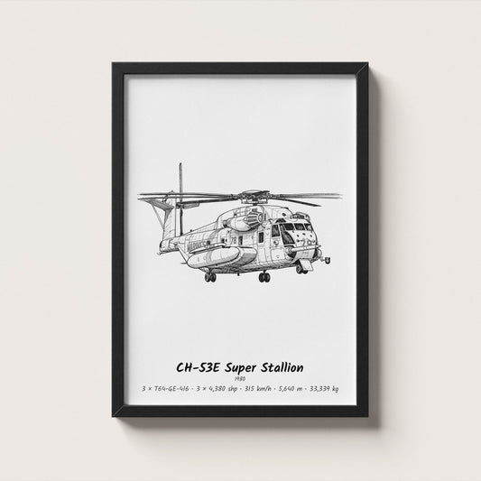Sikorsky CH-53E Super Stallion Helicopter Wall Art