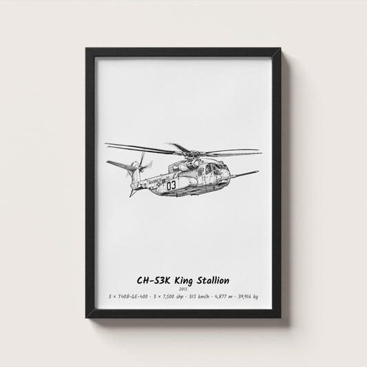 Sikorsky CH-53K King Stallion Helicopter Wall Art