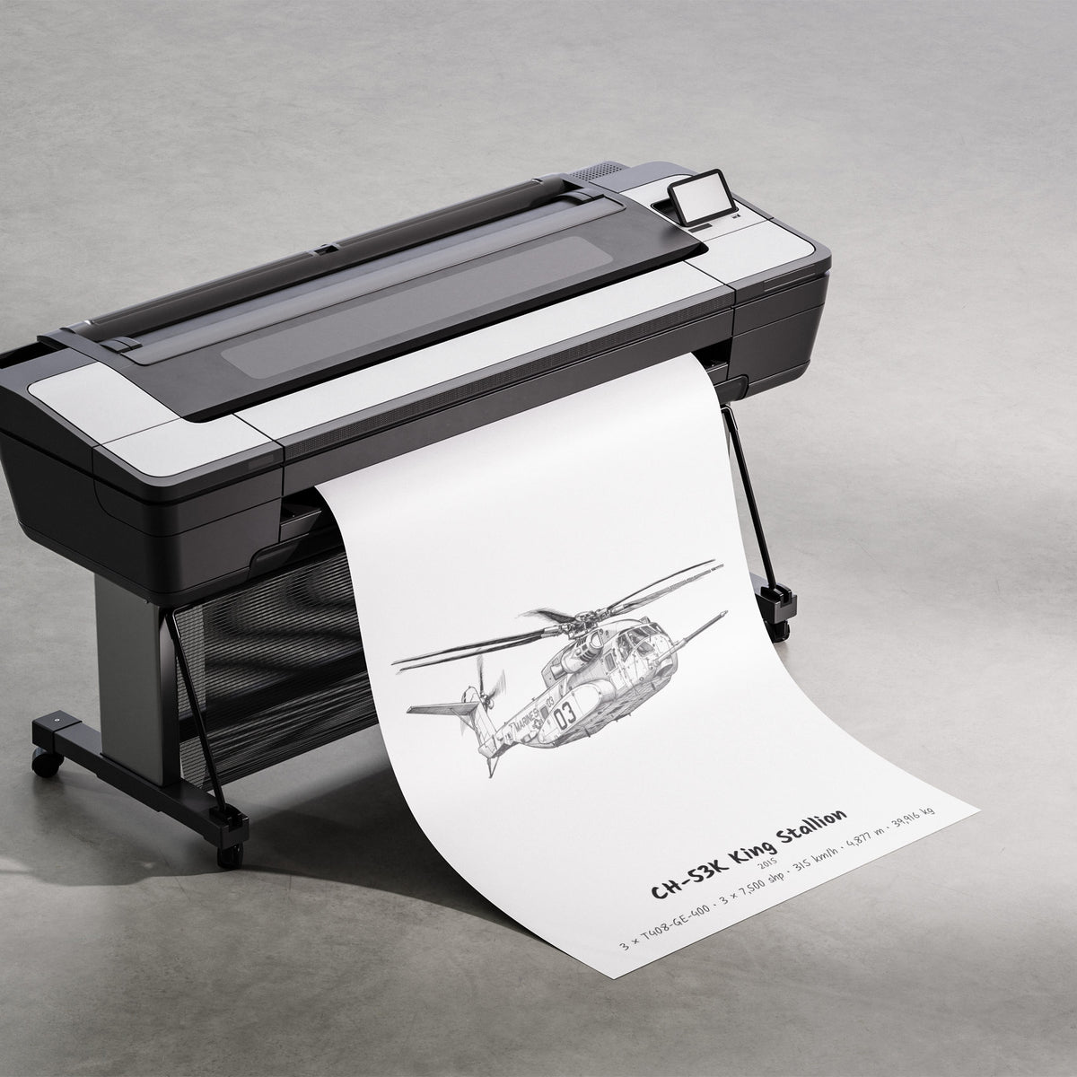 Sikorsky CH-53K King Stallion Hand Drawn Print