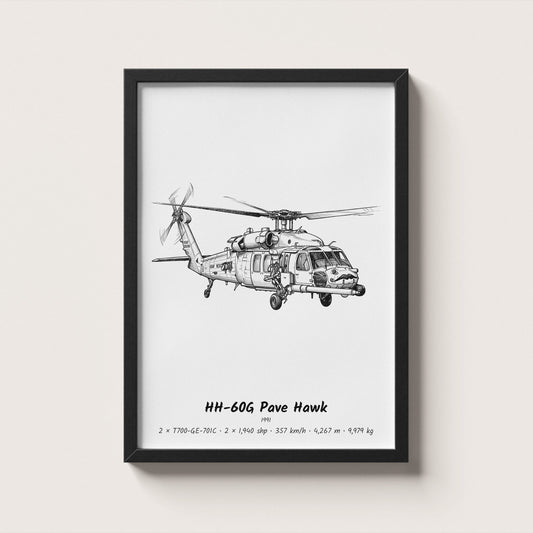 Sikorsky HH-60G Pave Hawk Helicopter Wall Art