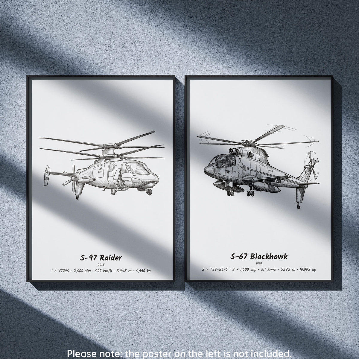Sikorsky S-67 Blackhawk Wall Art Paired with Sikorsky S-97 Raider