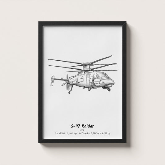 Sikorsky S-97 Raider Helicopter Wall Art