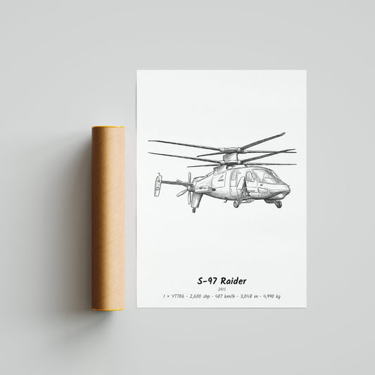 Sikorsky S-97 Raider Helicopter Poster