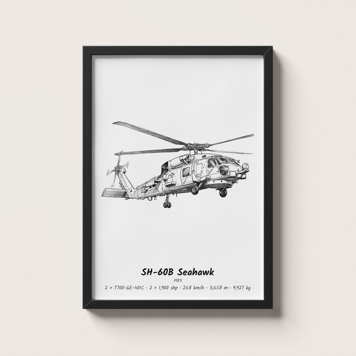 Sikorsky SH-60B Seahawk Helicopter Wall Art