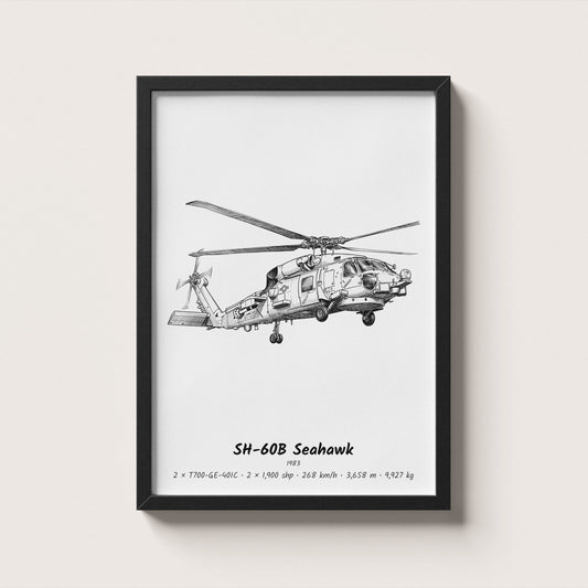 Sikorsky SH-60B Seahawk Helicopter Wall Art