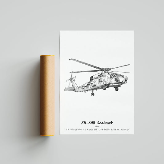 Sikorsky SH-60B Seahawk Helicopter Poster