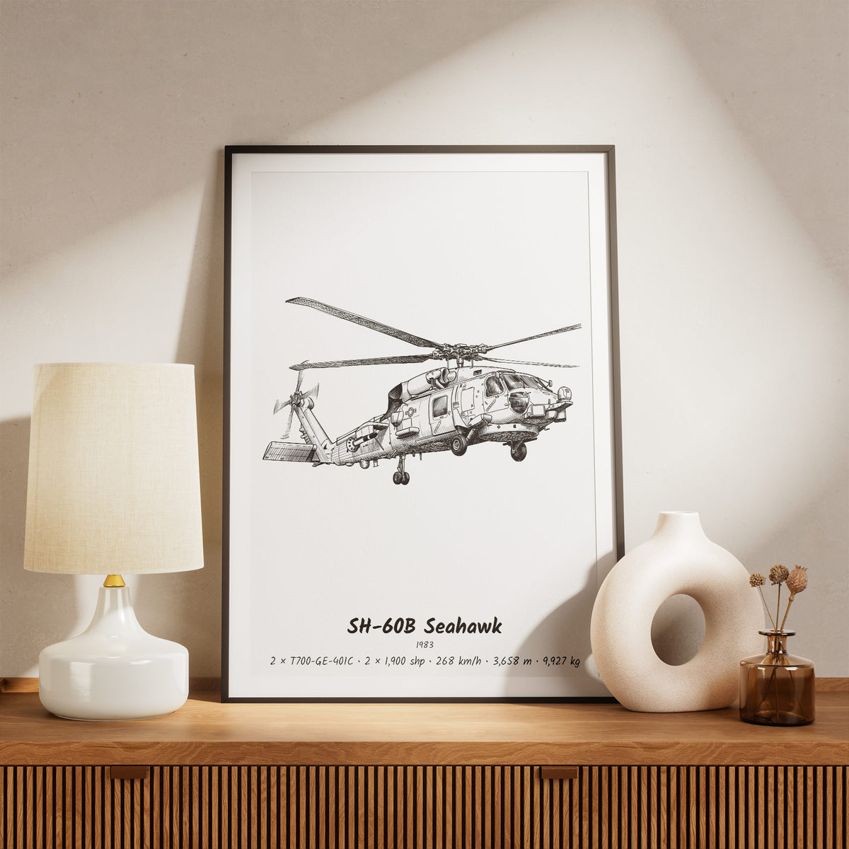 Sikorsky SH-60B Seahawk Helicopter Wall Art