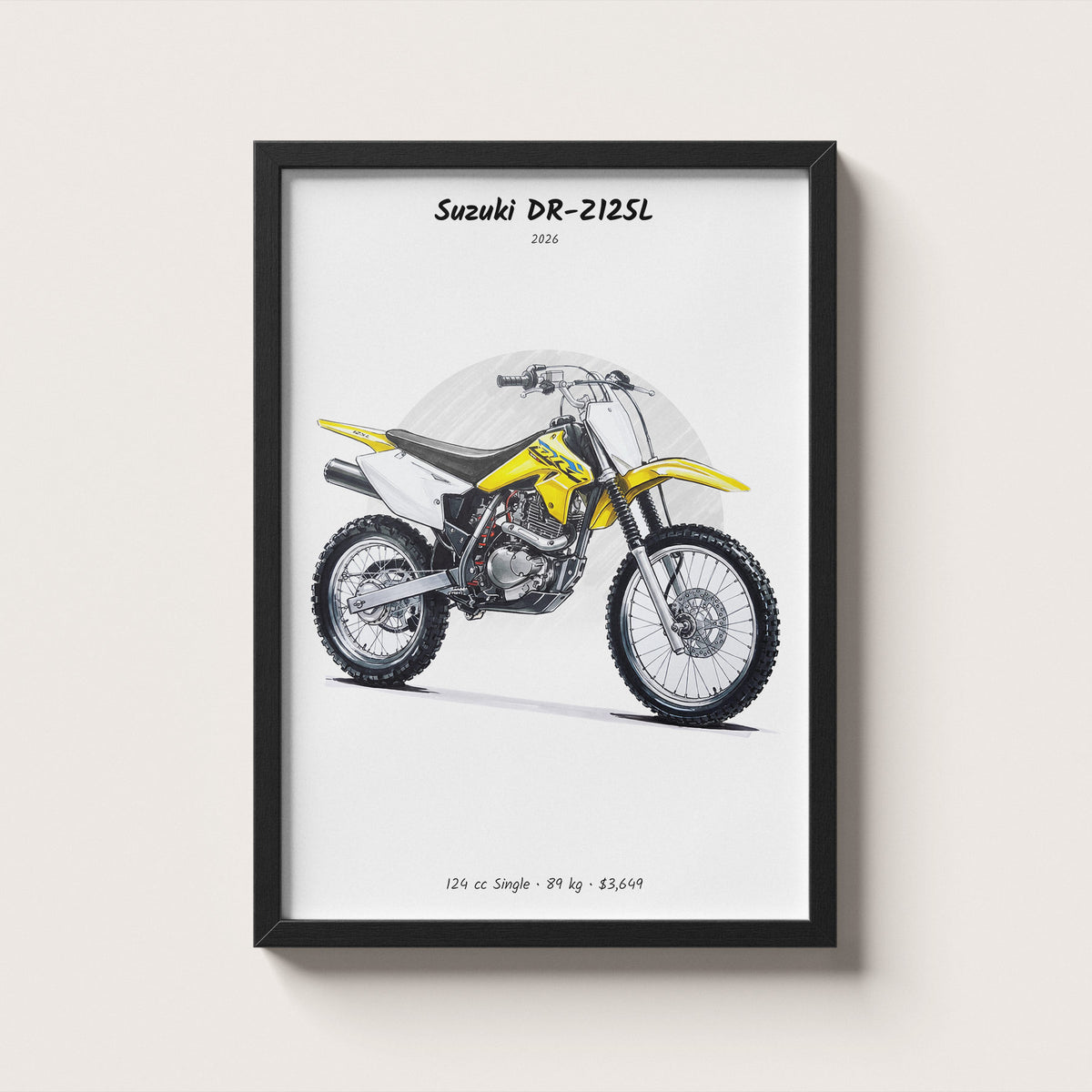Suzuki DR-Z125L 2026 Wall Art