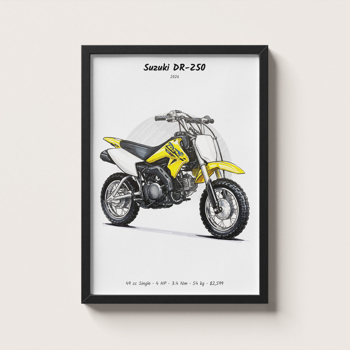 Suzuki DR-Z50 2026 Wall Art