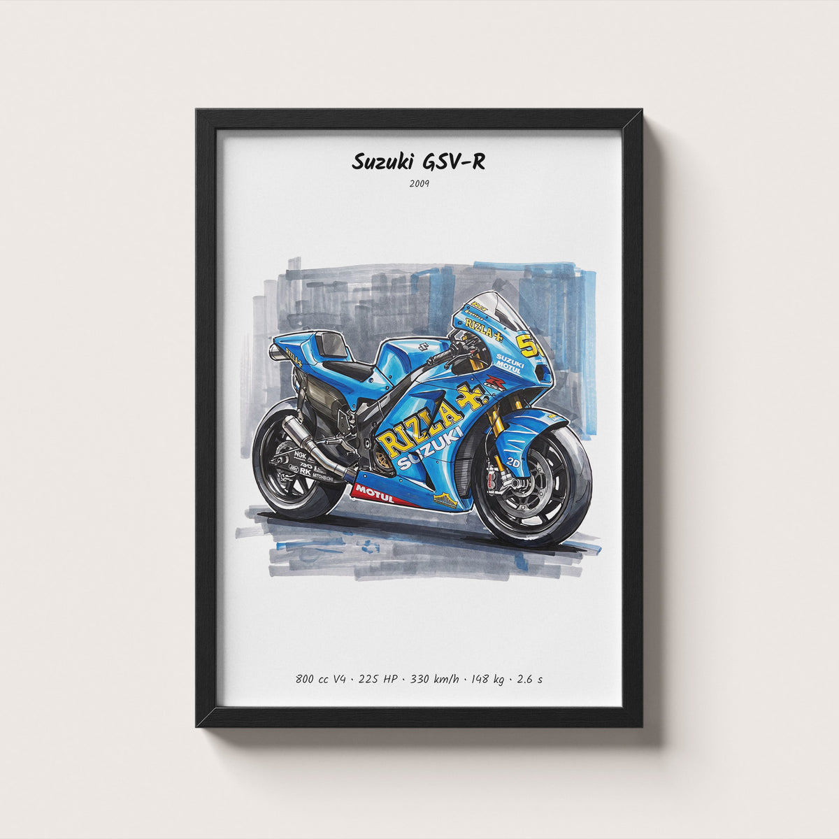 Suzuki GSV-R 2009 MotoGP Art Print