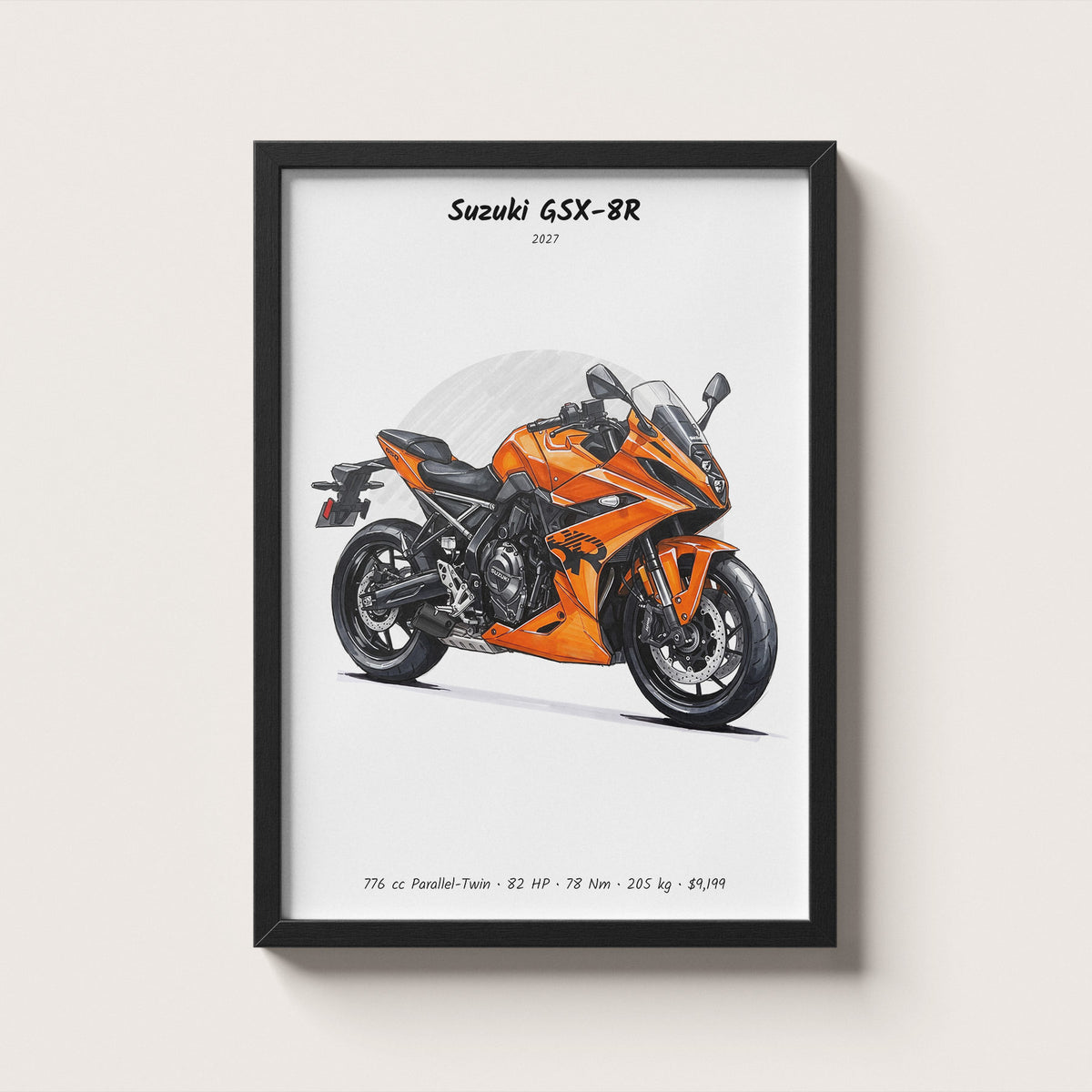 Suzuki GSX-8R 2027 Wall Art