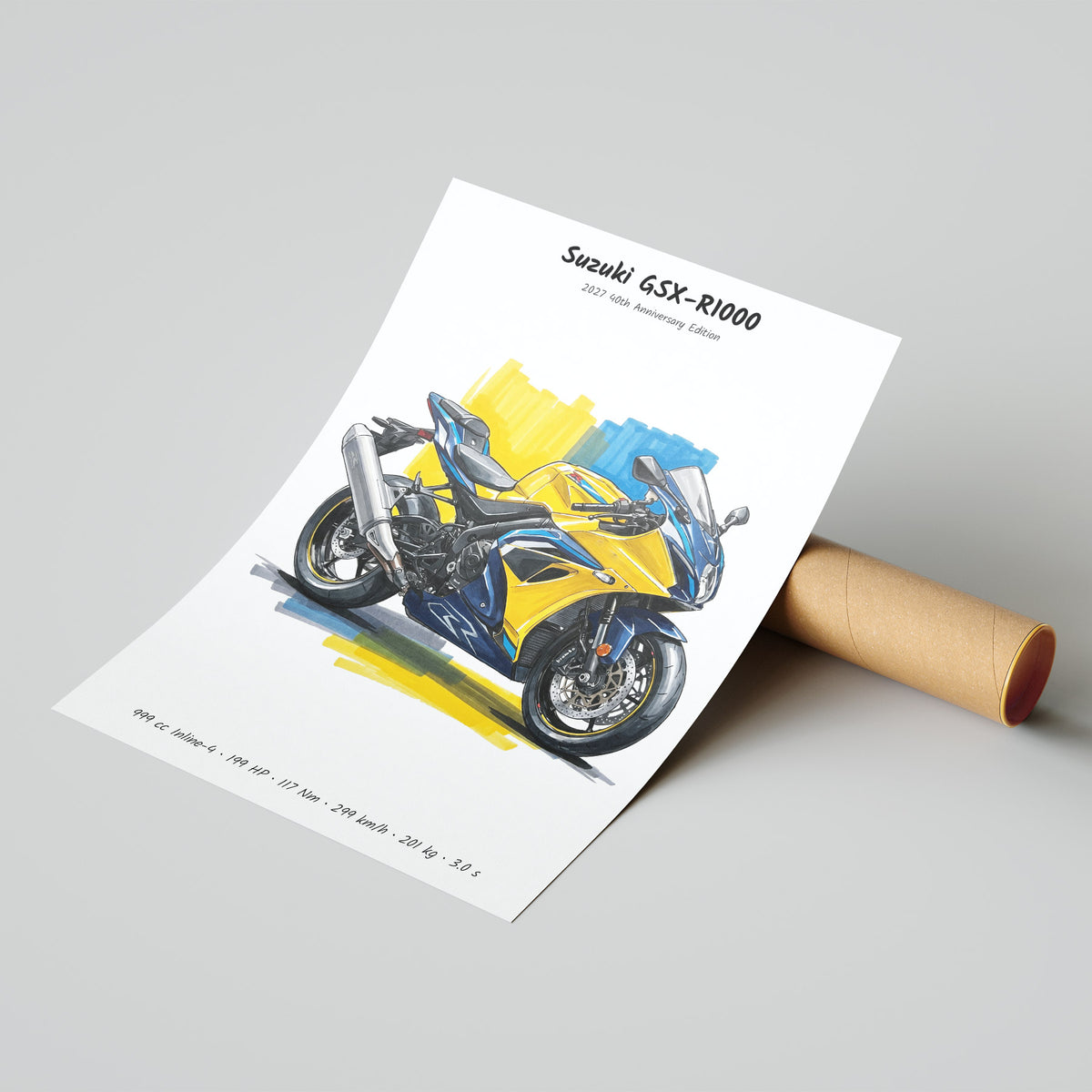 Suzuki GSX-R1000 40th Anniversary Poster