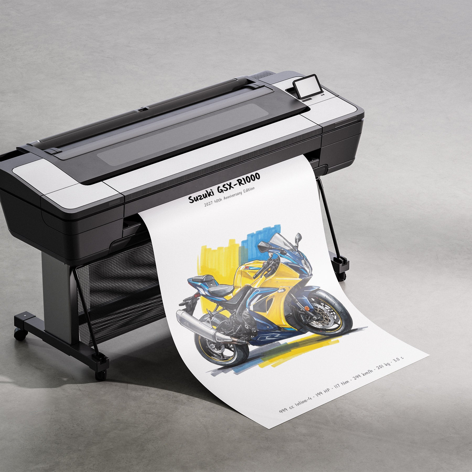 Suzuki GSX-R1000 40th Anniversary Poster