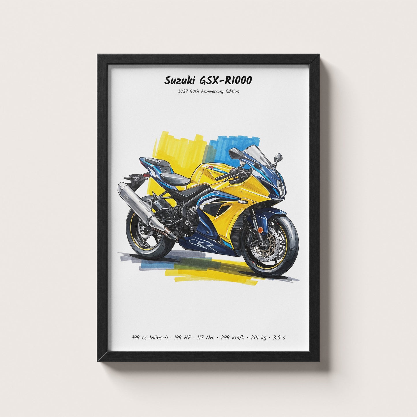 Suzuki GSX-R1000 40th Anniversary Art Print