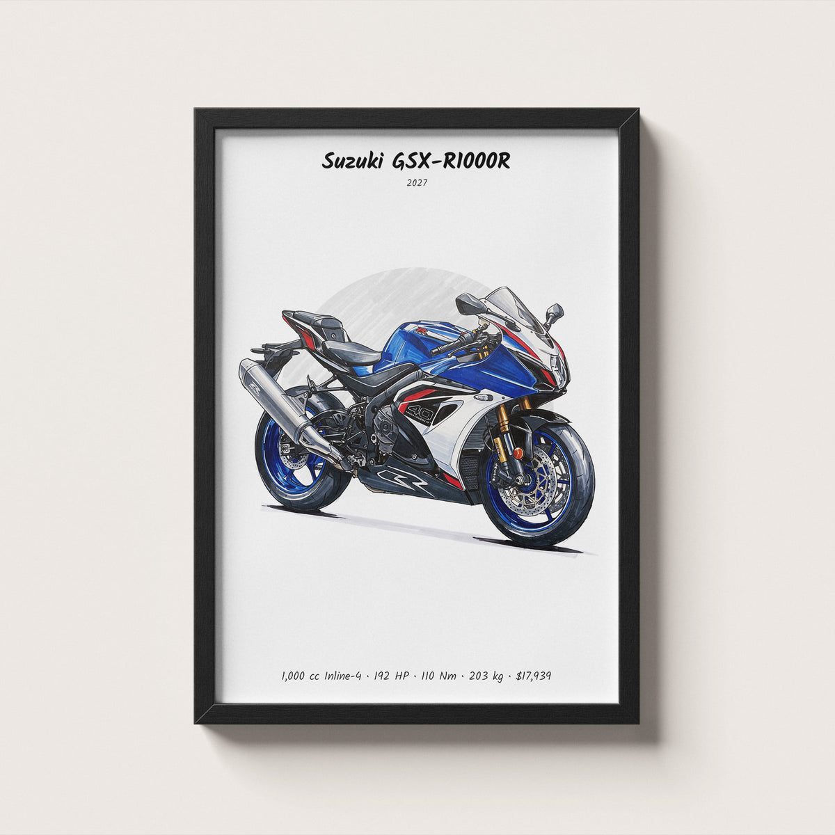 Suzuki GSX-R1000R 2027 Wall Art