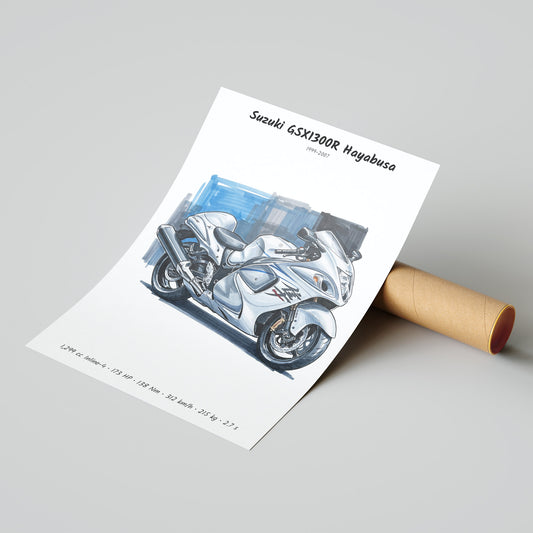 Suzuki GSX1300R Hayabusa Gen 1 Minimalist Poster