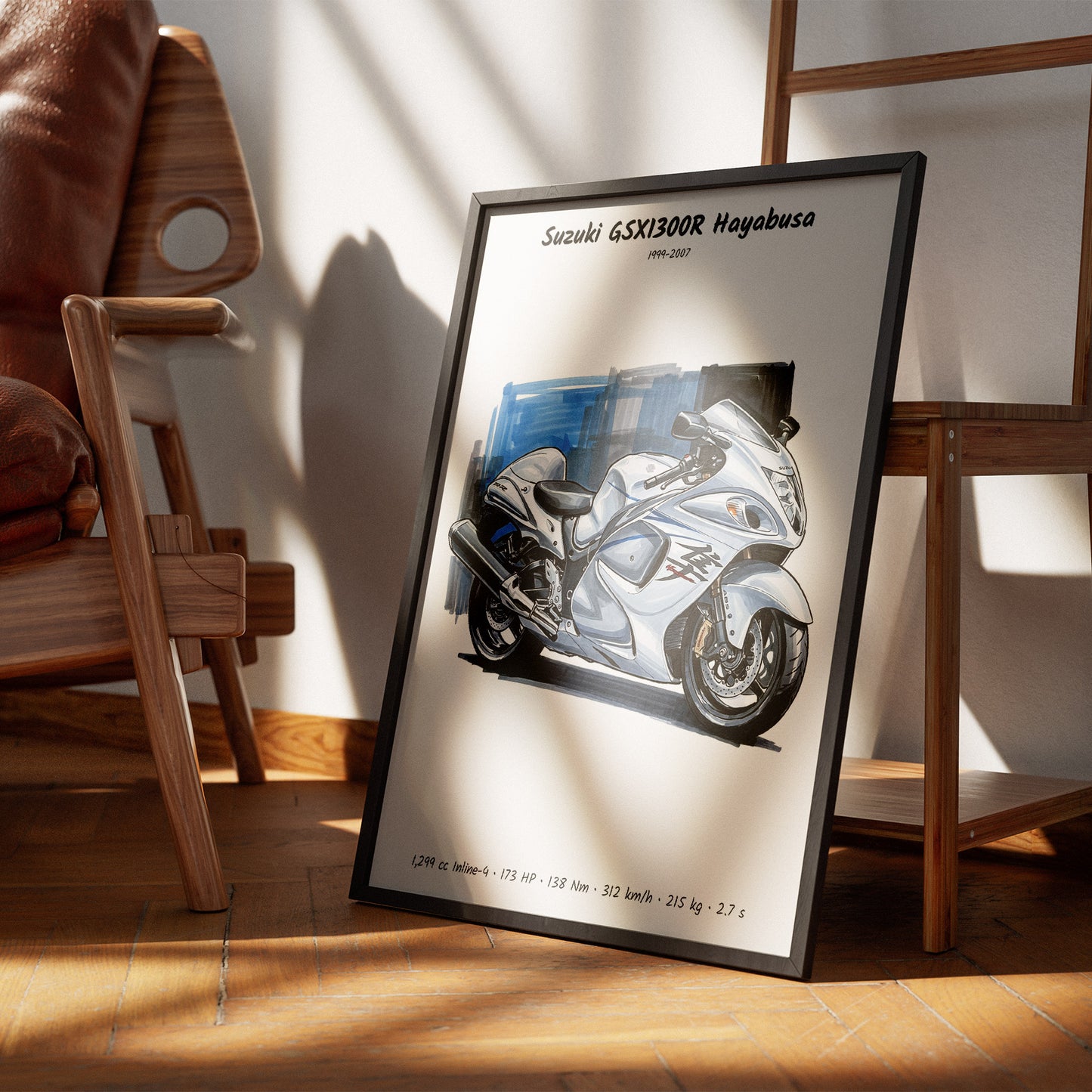 Suzuki GSX1300R Hayabusa Gen 1 Minimalist Wall Art
