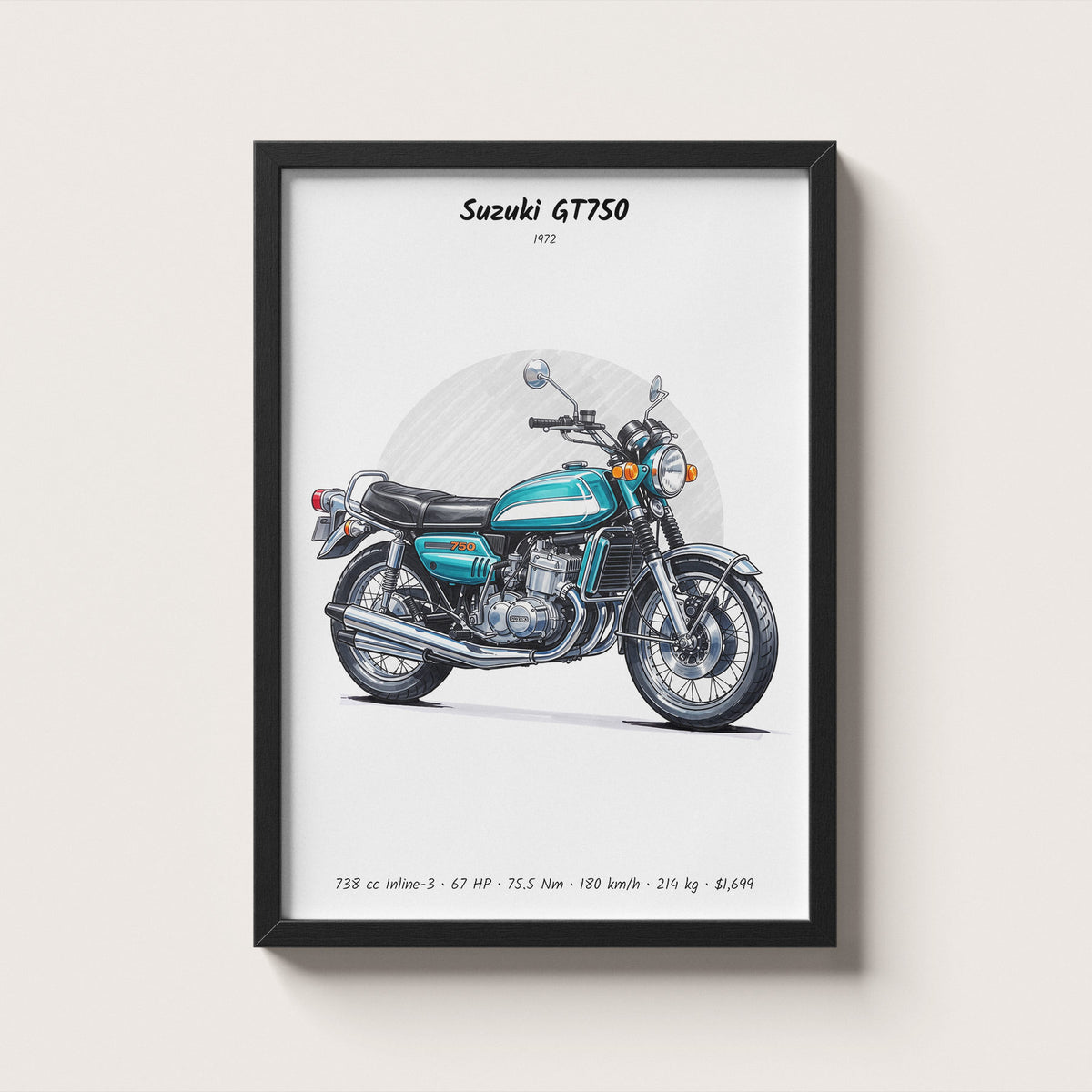 Suzuki GT750 1972 Wall Art