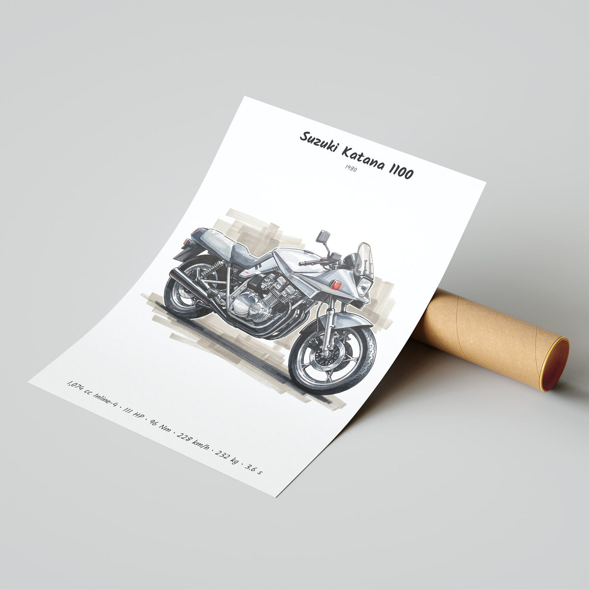 Suzuki Katana 1100 Minimalist Motorcycle Poster