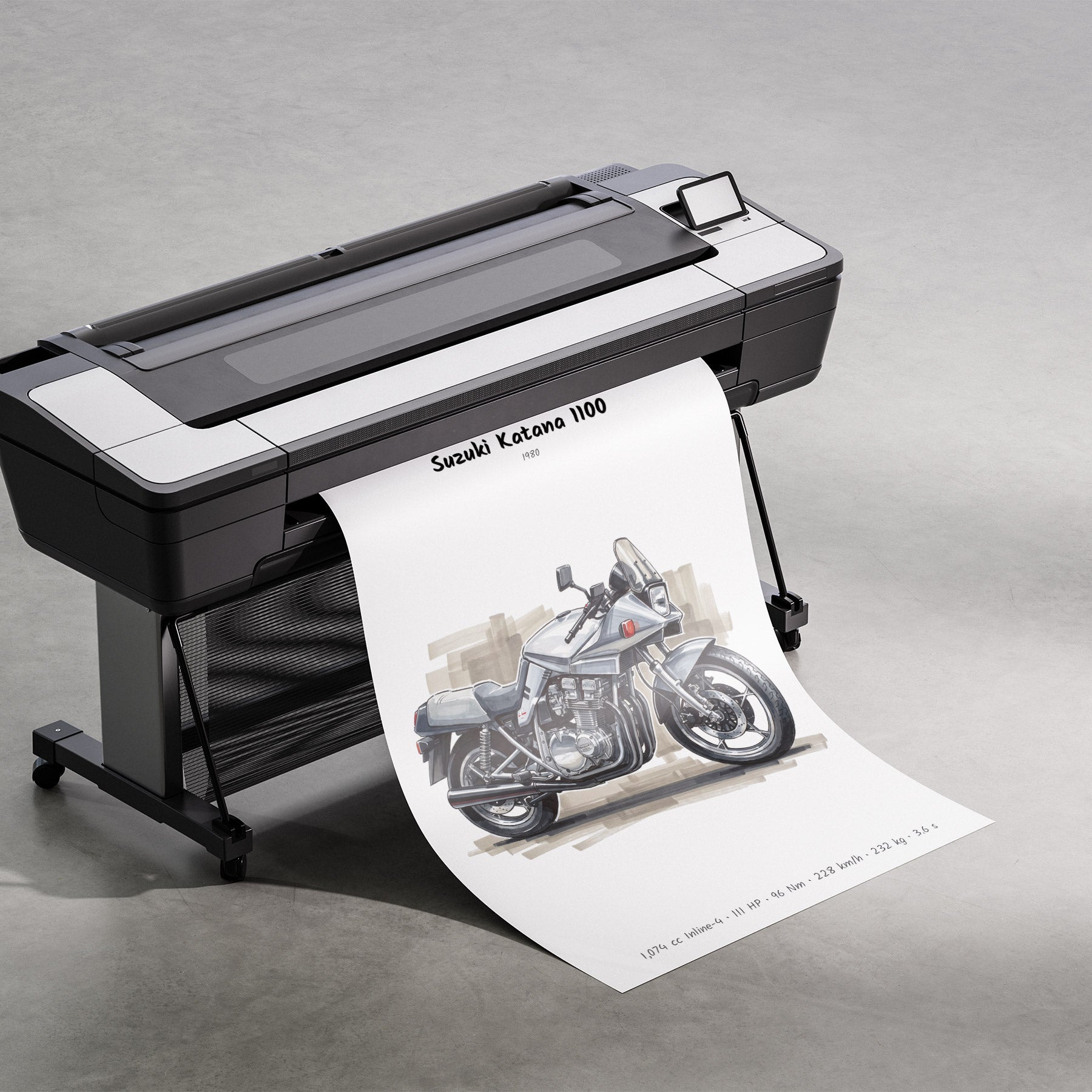 Suzuki Katana 1100 Minimalist Motorcycle Poster