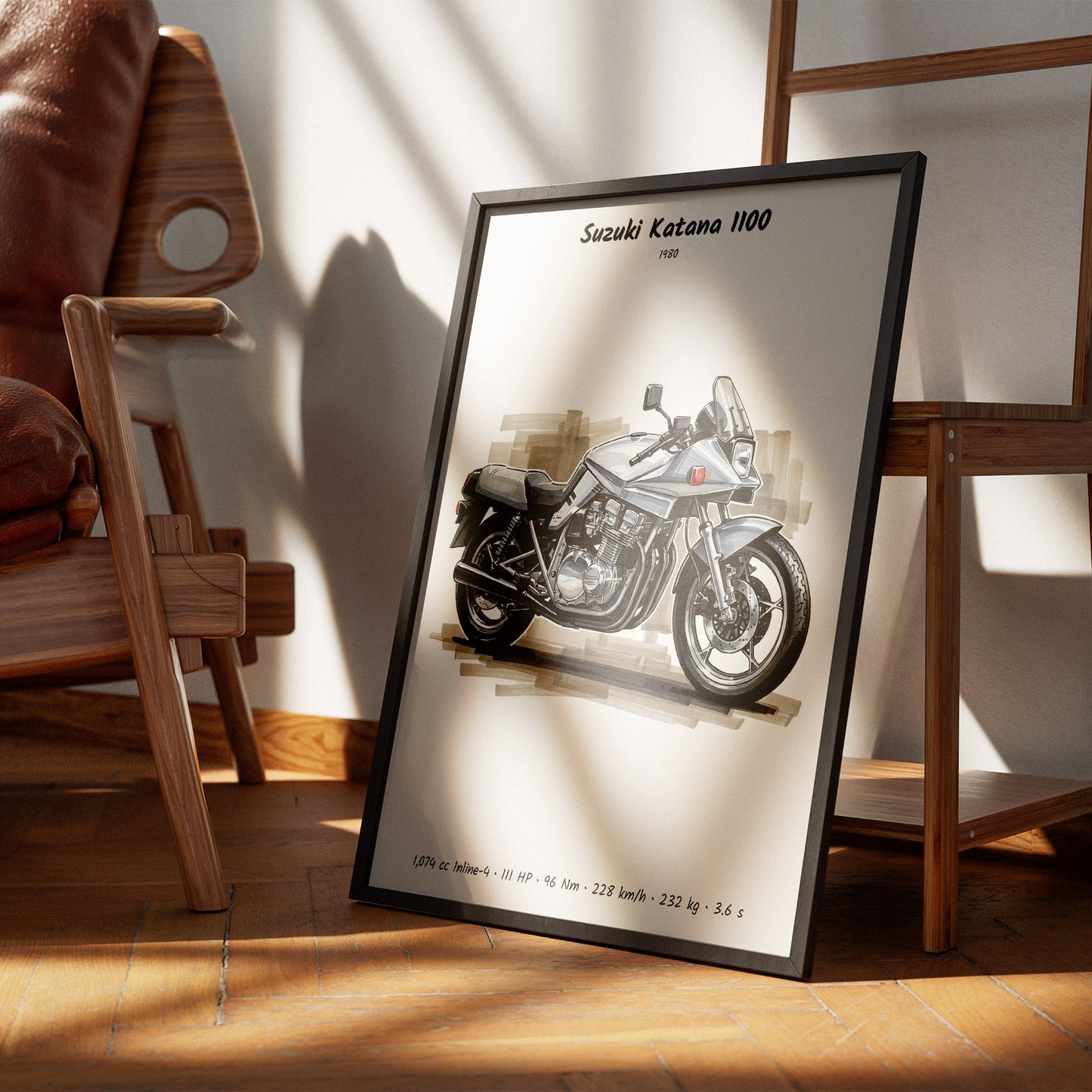 Suzuki Katana 1100 Minimalist Motorcycle Wall Art