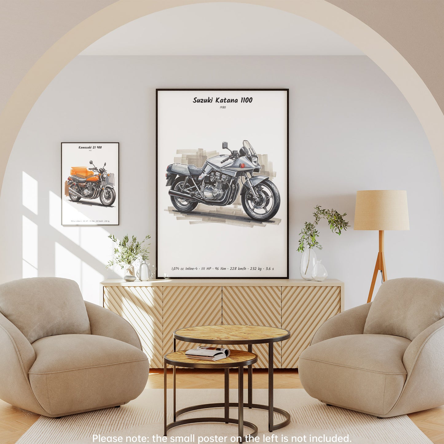 Suzuki Katana 1100 Minimalist Motorcycle Wall Art