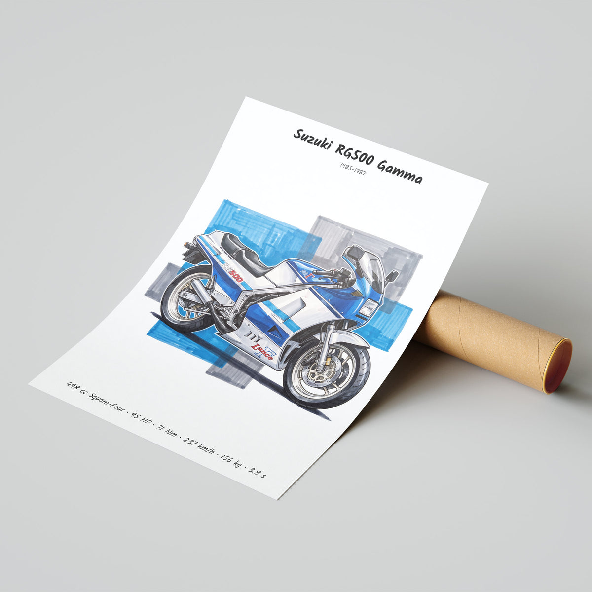 Suzuki RG500 Gamma Motorcycle Poster
