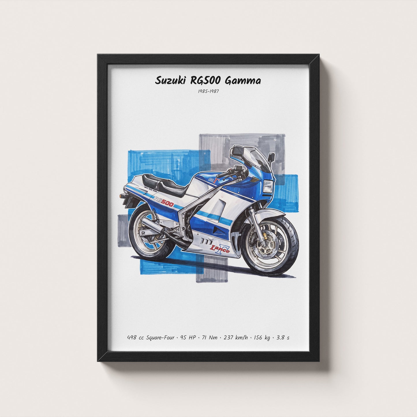 Suzuki RG500 Gamma Motorcycle Wall Art
