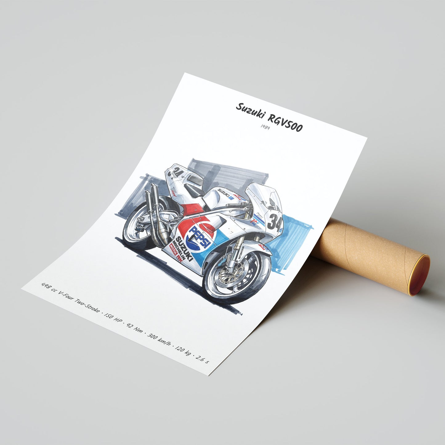 Suzuki RGV500 Grand Prix Motorcycle Poster