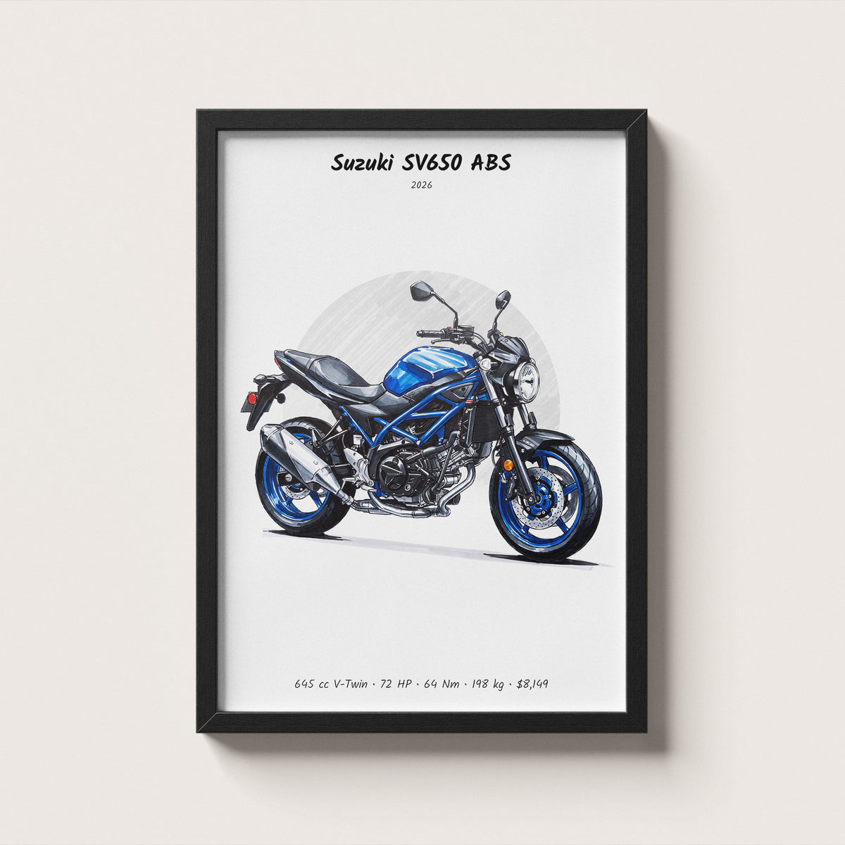 Suzuki SV650 ABS 2026 Wall Art
