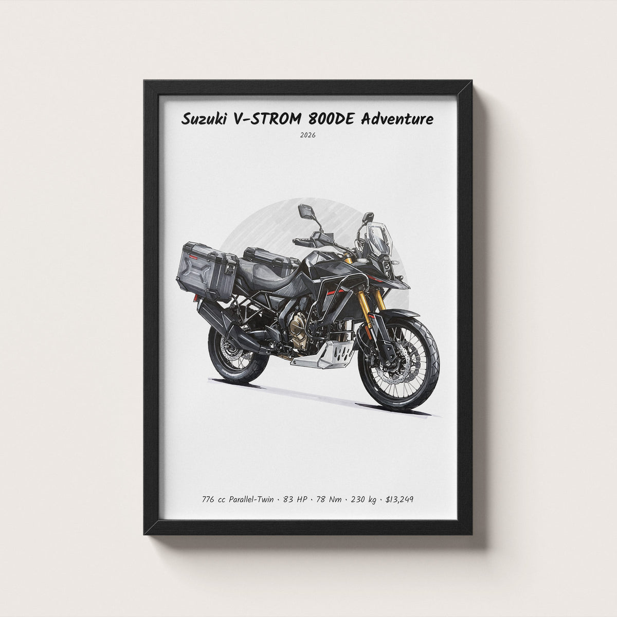 Suzuki V-STROM 800DE Adventure 2026 Wall Art
