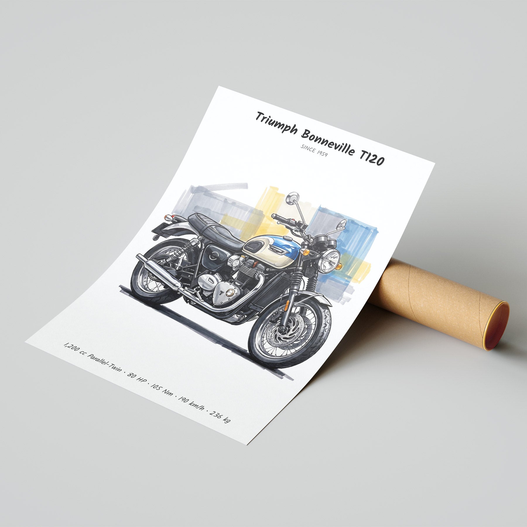 Triumph Bonneville T120 Motorcycle Poster