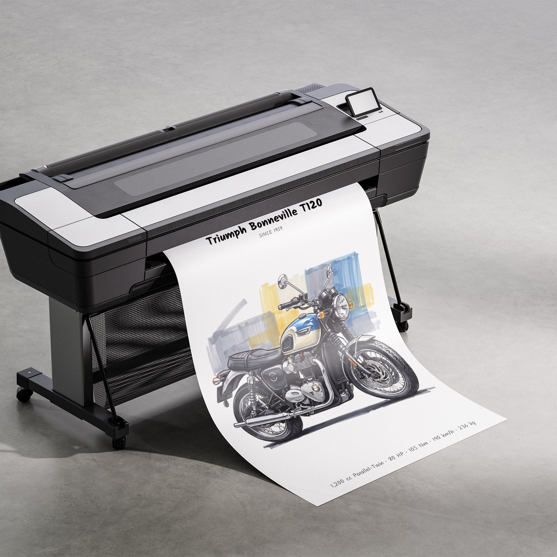 Triumph Bonneville T120 Motorcycle Poster
