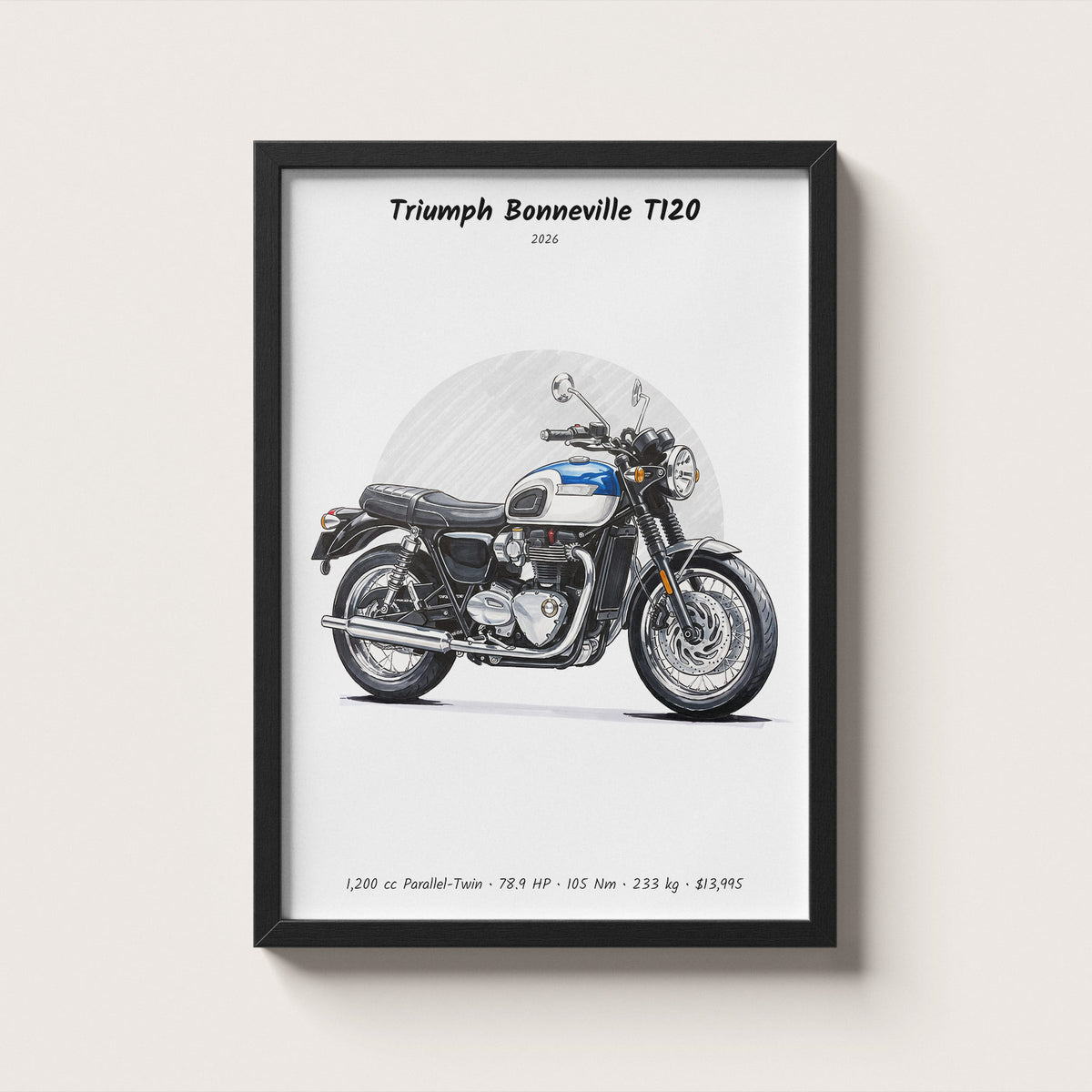 Triumph Bonneville T120 2026 Wall Art