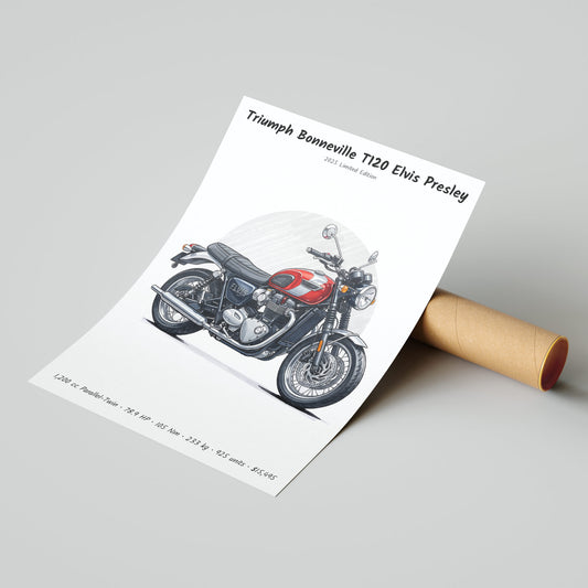 Triumph Bonneville T120 Elvis Presley 2025 Poster