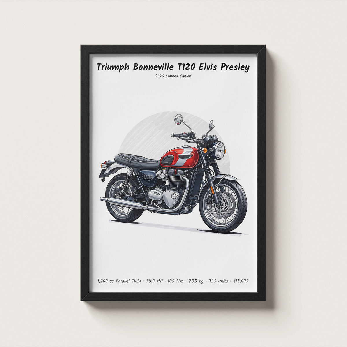 Triumph Bonneville T120 Elvis Presley 2025 Wall Art