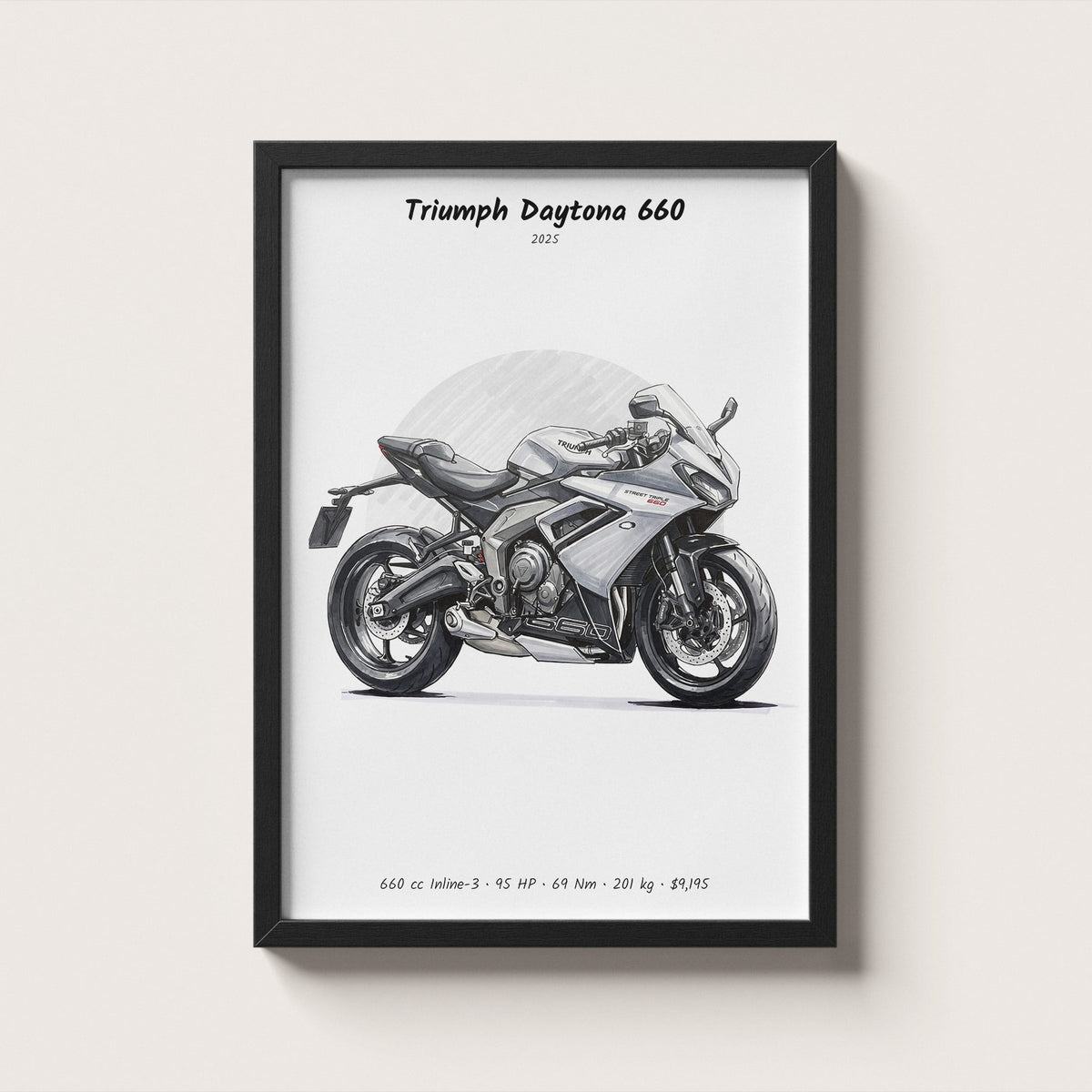 Triumph Daytona 660 2025 Wall Art