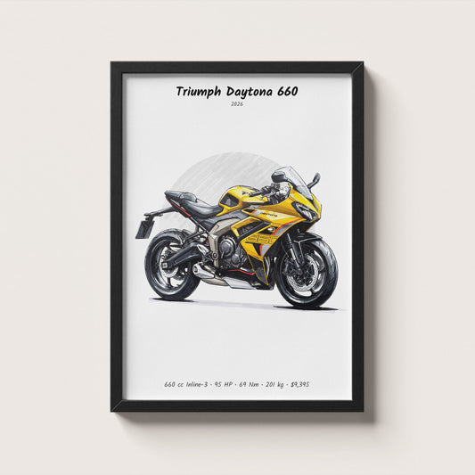 Triumph Daytona 660 2026 Wall Art