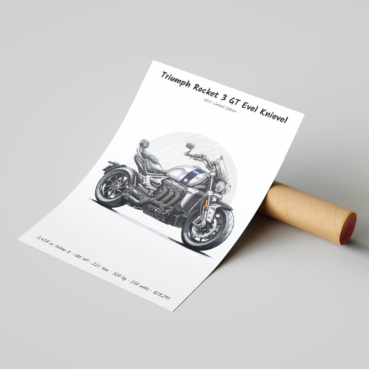 Triumph Rocket 3 GT Evel Knievel 2025 Poster