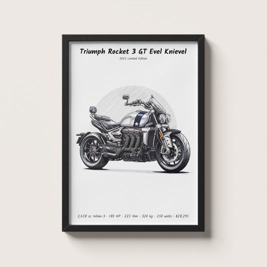 Triumph Rocket 3 GT Evel Knievel 2025 Wall Art