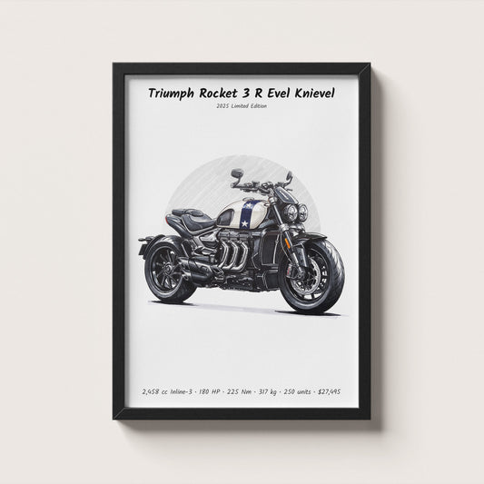 Triumph Rocket 3 R Evel Knievel 2025 Wall Art